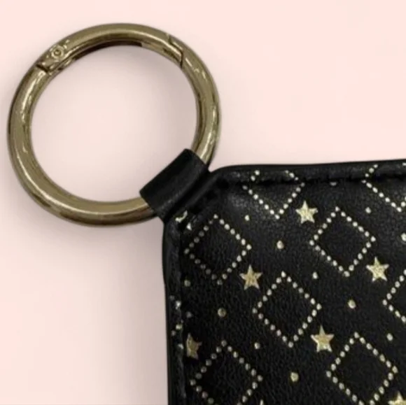 Yves Saint Laurent Beaute Black Card Holder Keyring with Gold YSL Logo - Picture 4 of 4